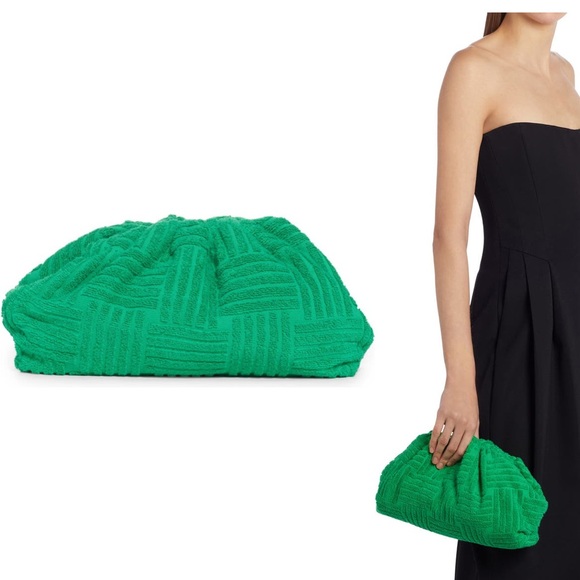 Bottega Veneta Handbags - Bottega Veneta Teen Intrecciato Terry Cloth Clutch Bag, NEW